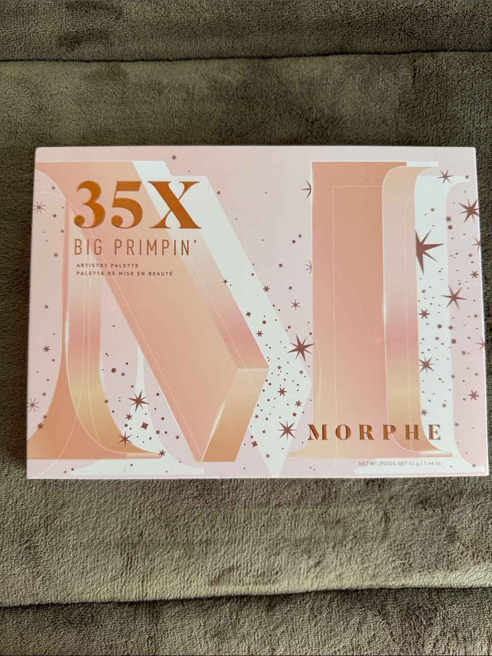 Morphe 35X Big Primpin' Eyeshadow Palette - Pink and Peach Holographic Design